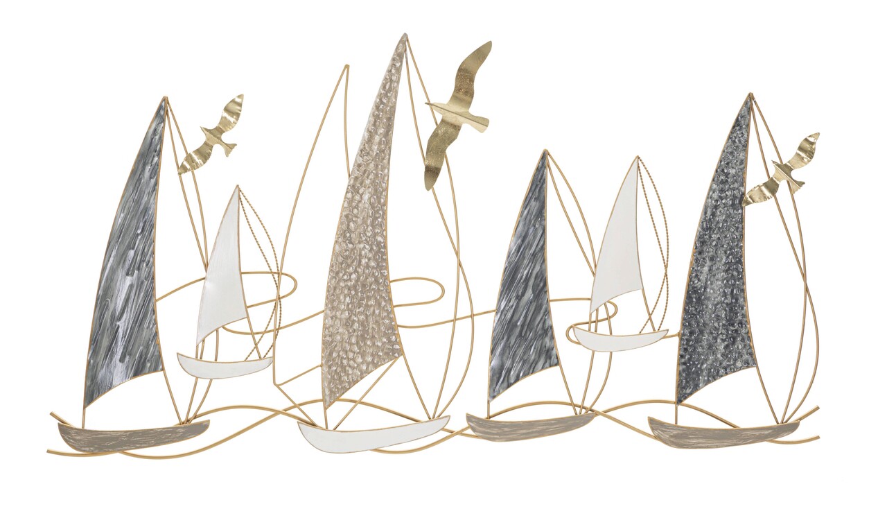 Decoratiune de perete Boat Light, Mauro Ferretti, 123.8 x 69.9 cm, fier, multicolor - imagine 7
